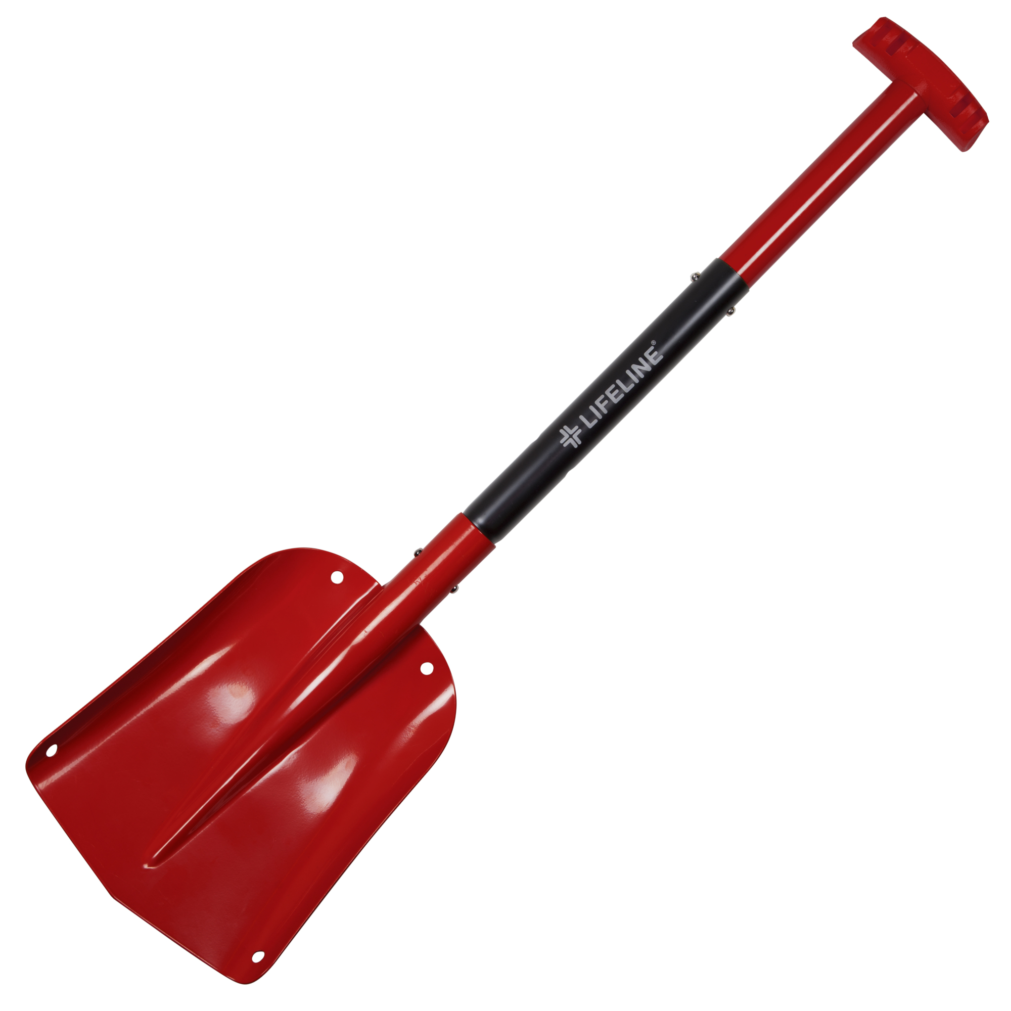 Lifeline Aluminum Utility Shovel - Red/Black, 8.5in. Width, Adjustable Length, Lightweight, Model# 4004